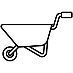 wheelbarrow black outline icon, related to industrial theme. use for modern concept, app, and web development.