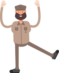 General or Soldier Character Relaxing Illustration
