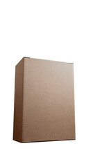 Cardboard box. Isolated object. Box in perspective. Packaging concept. Delivery concept.