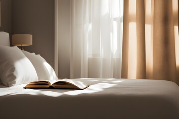 a book placed on a bed