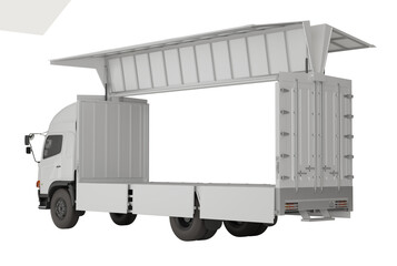 White wing box truck for mockup isolated 