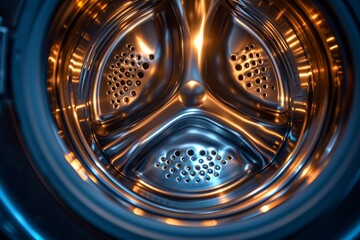 Washing machine detailed view laundry hygiene equipment fresh clean garments clothing clothes appliance household chores cleaning washer modern bathroom housekeeping technology simple routine drying