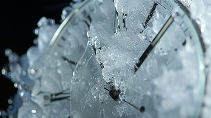 Clock is running with ice on it