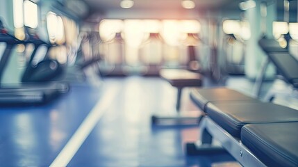 Gym interior blur. Generative AI