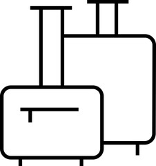 Luggage, baggage, backpacks icon set, adjustable line weight icons, suitcase, backpack, briefcase, purse, travel, symbol, stroke, outline, vector, design, graphic, airport, train station