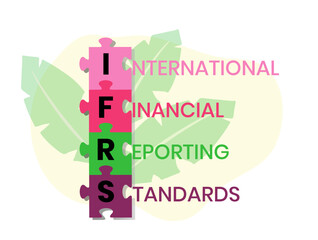 IFRS - International Financial Reporting Standards acronym, business concept background. vector illustration concept with keywords and icons. lettering illustration with icons for web banner, flyer