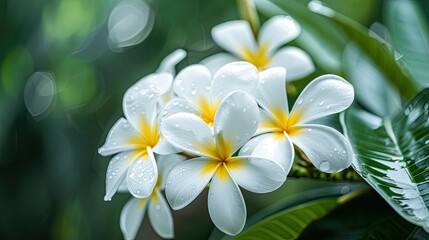 Obraz premium White plumeria. Generative AI