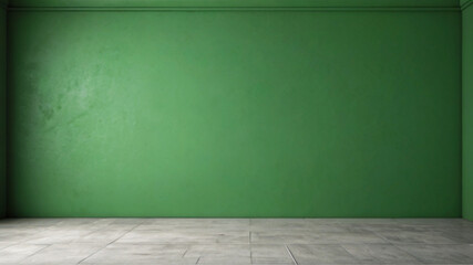 empty room with green wall