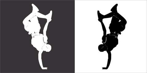 Fototapeta premium Illustration vector graphics of breakdance icon