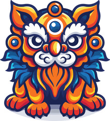 Fototapeta premium Lion, Chinese Lion Dance , Vector
