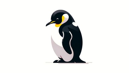 flat Penguin Illustration white background