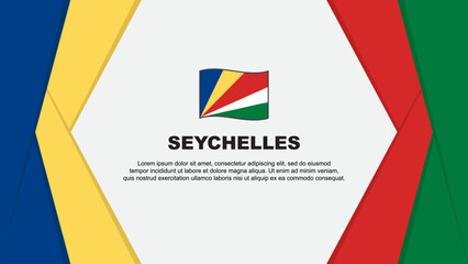 Seychelles Flag Abstract Background Design Template. Seychelles Independence Day Banner Cartoon Vector Illustration. Seychelles Background