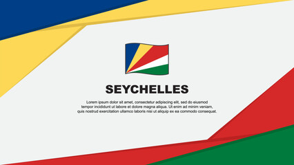 Seychelles Flag Abstract Background Design Template. Seychelles Independence Day Banner Cartoon Vector Illustration. Seychelles