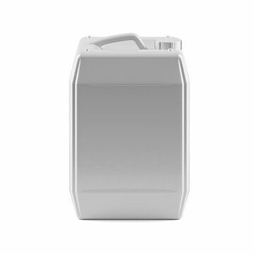 White Plastic Jerrycan with Oil, Cleanser, Detergent, Antibacterial Soap, Liquid Soap, and Milk on a Isolated Background.