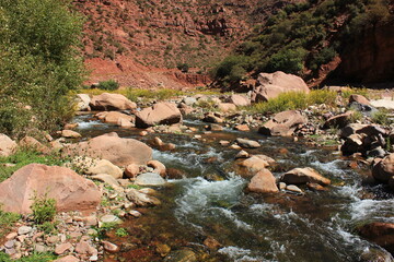 ouad zat river in the mountains tighdouine