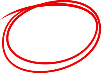 Fototapeta premium Red Hand Drawn Circle Highlight