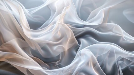 Obraz premium Luxurious white satin draped in graceful folds, capturing the delicate play of light and shadow on its smooth surface.