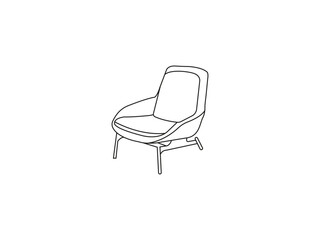 Modern office chair isolated on white background in different positions line graphic icon.