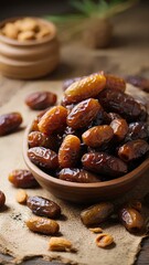 Dried date palm fruits or kurma, Ramadan  food