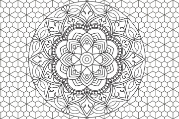 Mandala Coloring page for kids and adults Page for relaxation and meditation. Circular pattern. Decorative ornament ethnic oriental style. line art drawing coloring page. Vector 