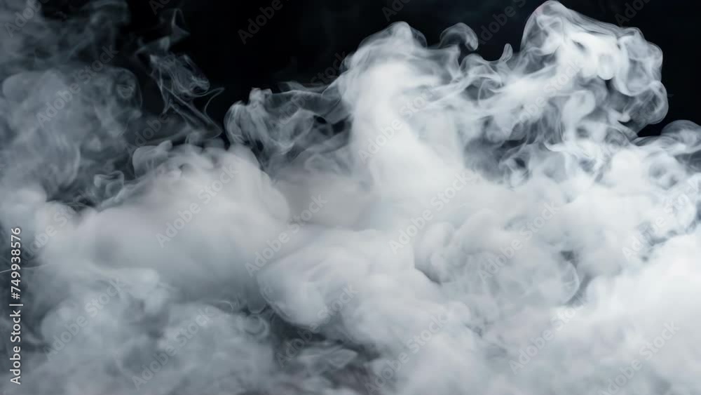 Poster close up of a cloud of smoke on a black background. ideal for graphic design projects.