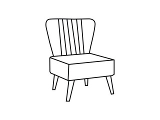 Fototapeta premium Modern office chair isolated on white background in different positions line graphic icon.