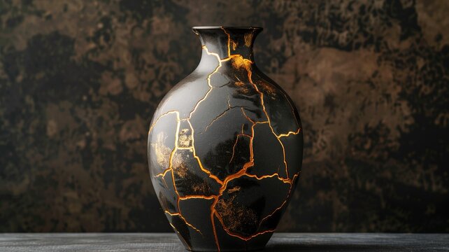 Kintsugi pottery, the beauty of imperfection and restoration highlighted with gold