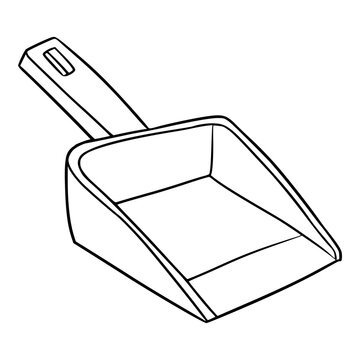 recommend clip art: dust pan illustration hand drawn outline isolated vector