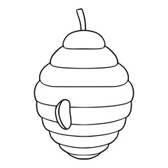 beehive illustration hand drawn outline isolated vector