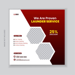 Creative Cleaning Service Social Media Post And Web Banner Design Template For your Cleaning Business Agency 