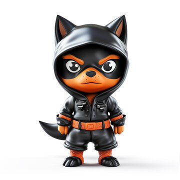 recommend clip art: Ninja dog for design, 3D cute ninja dog cartoon.