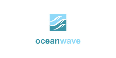 Ocean waves logo design symbol with unique concept| premium vector
