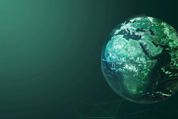 Fototapeta premium Digital illustration of Earth with glowing connections on dark background