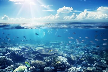 concept of ecological planet with clean air and clean oceans