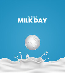 world milk day, milk day creative design. milk day social media post design.