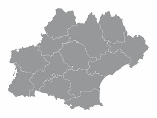 Obraz premium Occitanie administrative map