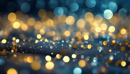abstract bokeh blue and gold background