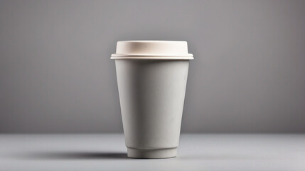 Isolated gray paper cup 
