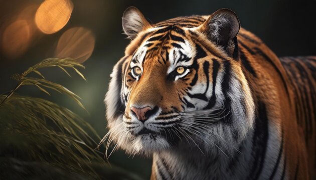tiger closeup portrait safari shot bengal tiger siberian tiger panthera tigris altaica wild cat wildlife nature concept
