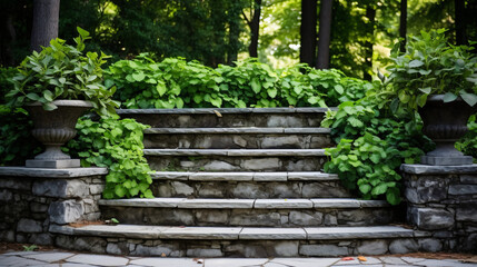 Cut out stairs made of large stone steps Staircase