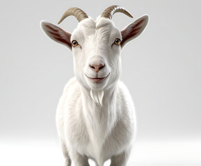 a 3d render of a cute goat against a white background