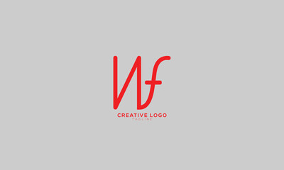 WF Abstract initial monogram letter alphabet logo design
