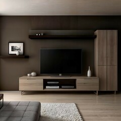 TV  with cabinet in a modern room 