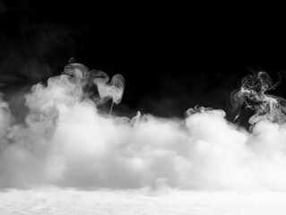 An isolated, blowing snow against a dark background, capturing the chill of winter
