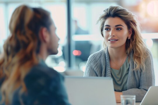 Business people meeting and talking in modern office