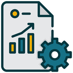 report setting document file gear filled outline