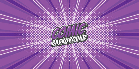 Pop art retro comic rays background. Abstract background with halftone dots design.