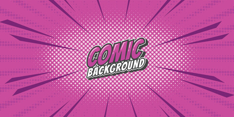 Pop art retro comic rays background. Abstract background with halftone dots design.
