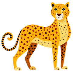 leopard cartoon isolated on white