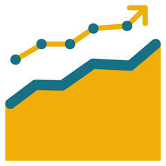 graph growth report presentation flat style